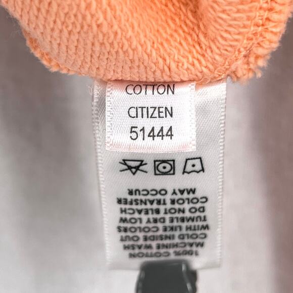 COTTON CITIZEN Milan Cropped Long Sleeve Sweatshirt Womens XS Melon Orange Mock - Picture 11 of 16